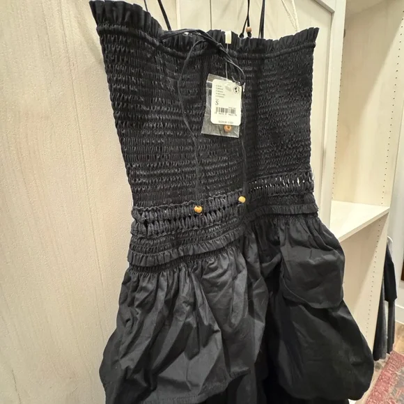 Free People Sun Dancing Midi Dress in Black small NWT - Picture 5 of 8